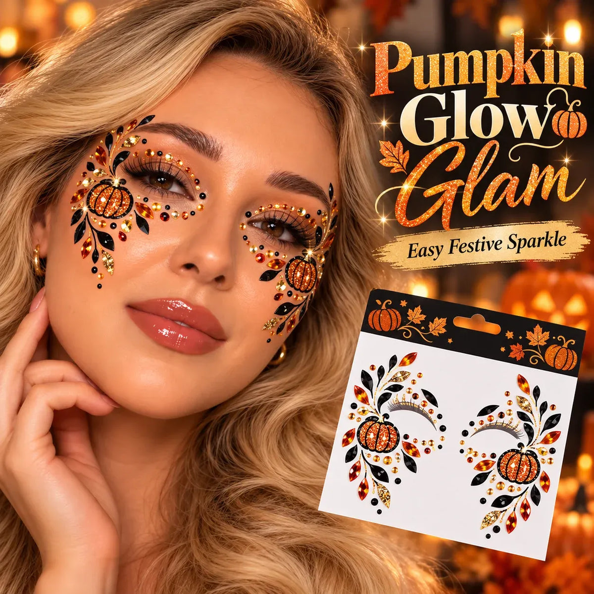 β¨π Halloween Face Gem Stickers β Easy Costume & Party Glam