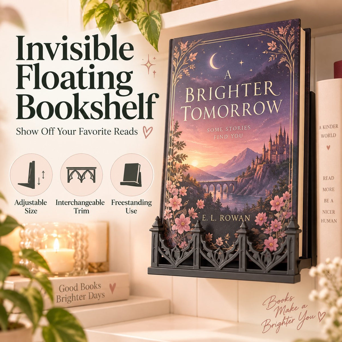 📚 Invisible Floating Bookshelf — Create A Stunning Wall Display For Your Books