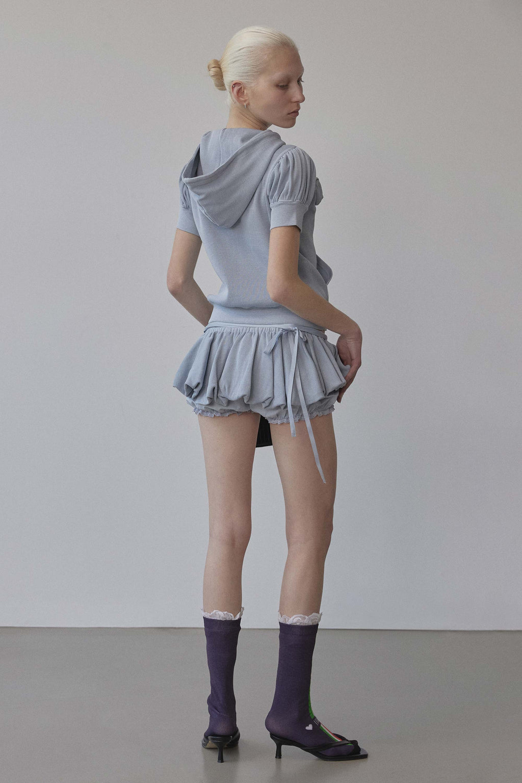 Washed Rose Hoodie Zip-Up Dusty Sky