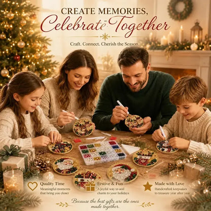 🎄Beginner-Friendly Christmas Pearl & Gem Diamond Painting DIY Kit | 6 Festive Ornament Designs with Sparkling Pearls, Faceted Gems & 3D Layered Detail 💕