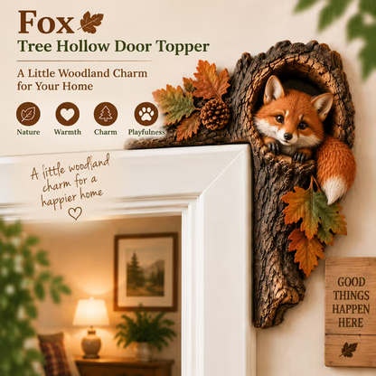 ⏰LAST DAY 20% OFF 🐿️ 3D Chipmunk Tree Hollow Door Topper | Woodland Animal Doorway Decor For Cozy Nature Homes