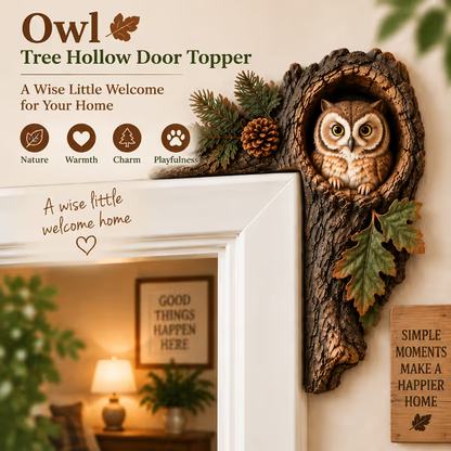 ⏰LAST DAY 20% OFF 🐿️ 3D Chipmunk Tree Hollow Door Topper | Woodland Animal Doorway Decor For Cozy Nature Homes