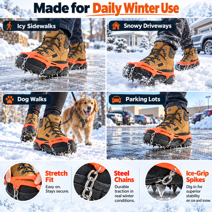 13/19-Spike Ice Cleats for Shoes & Boots