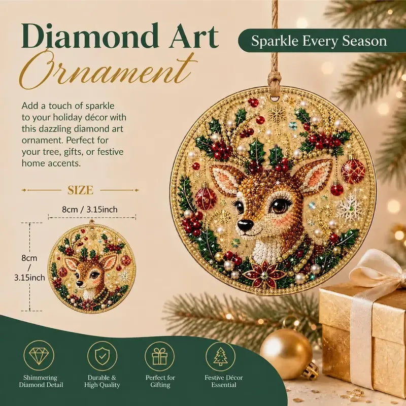 🎄Beginner-Friendly Christmas Pearl & Gem Diamond Painting DIY Kit | 6 Festive Ornament Designs with Sparkling Pearls, Faceted Gems & 3D Layered Detail 💕