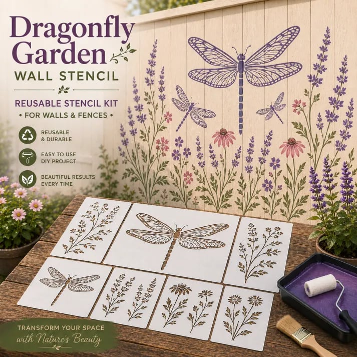 🌿 Garden Wall Stencil