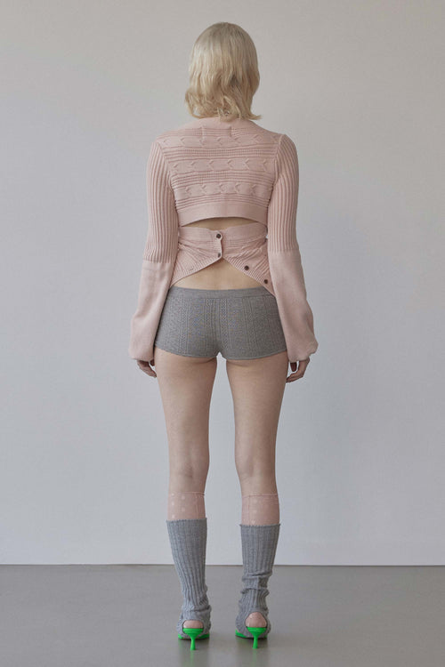 Cable Wrap Shrug Pink