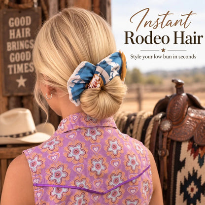 ⏰ LAST DAY 49% OFF - Western Print Low-Bun Hair Bow