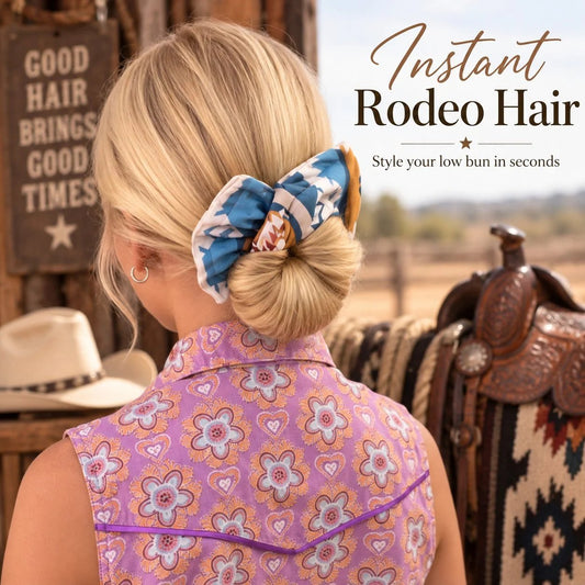 ⏰ LAST DAY 49% OFF - Western Print Low-Bun Hair Bow