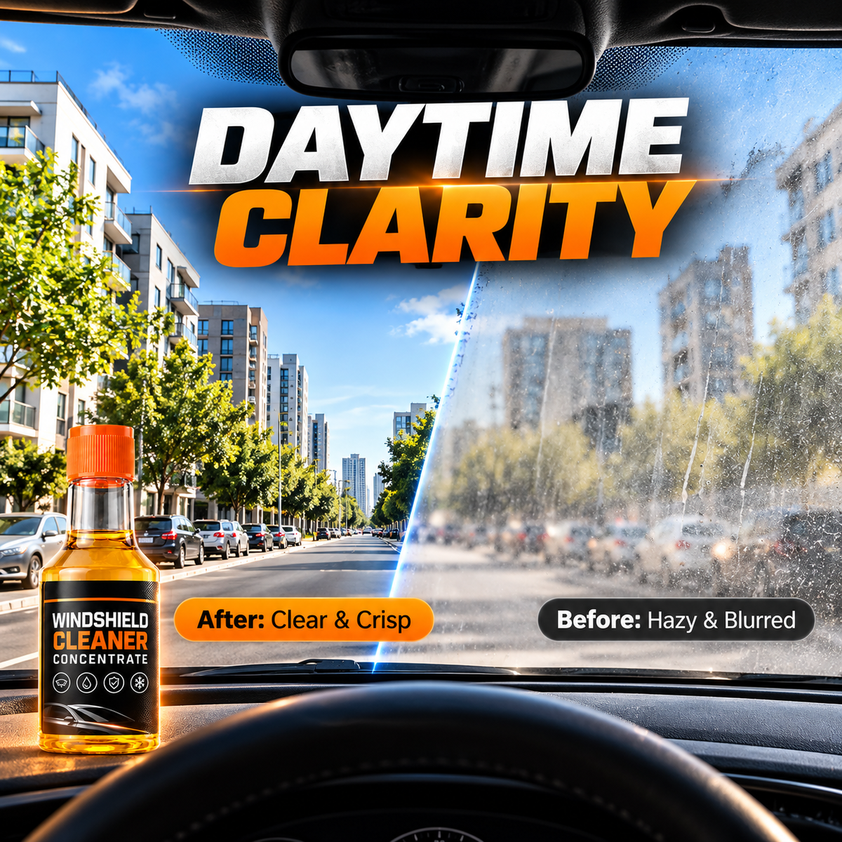 ✨Concentrated Windshield Washer Fluid – Oil Film & Bug Residue Cleaner, 120ml🌧️