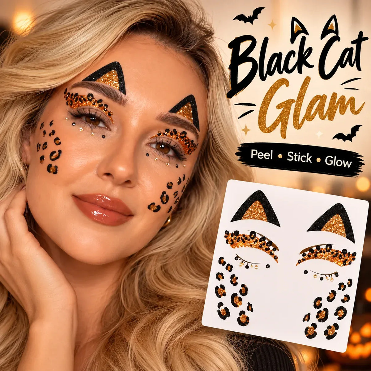 ✨🎃 Halloween Face Gem Stickers – Easy Costume & Party Glam