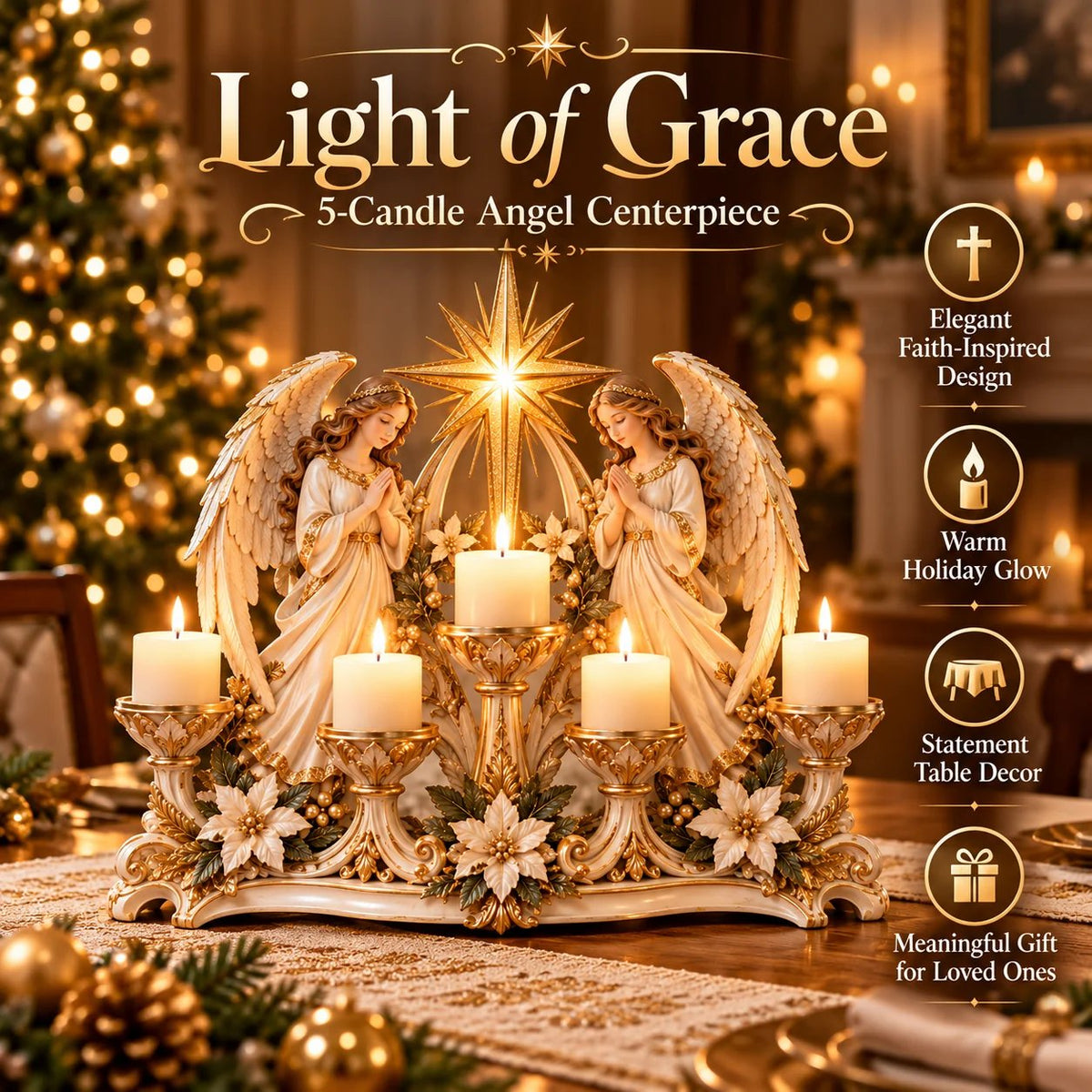 ✨🕯️ Light of His Presence — Sacred Christian Candleholder ✝️🤍