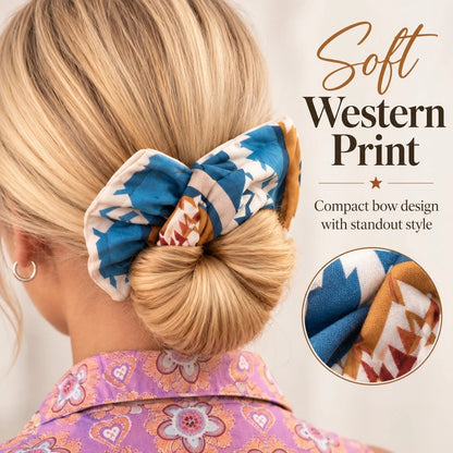 ⏰ LAST DAY 49% OFF - Western Print Low-Bun Hair Bow